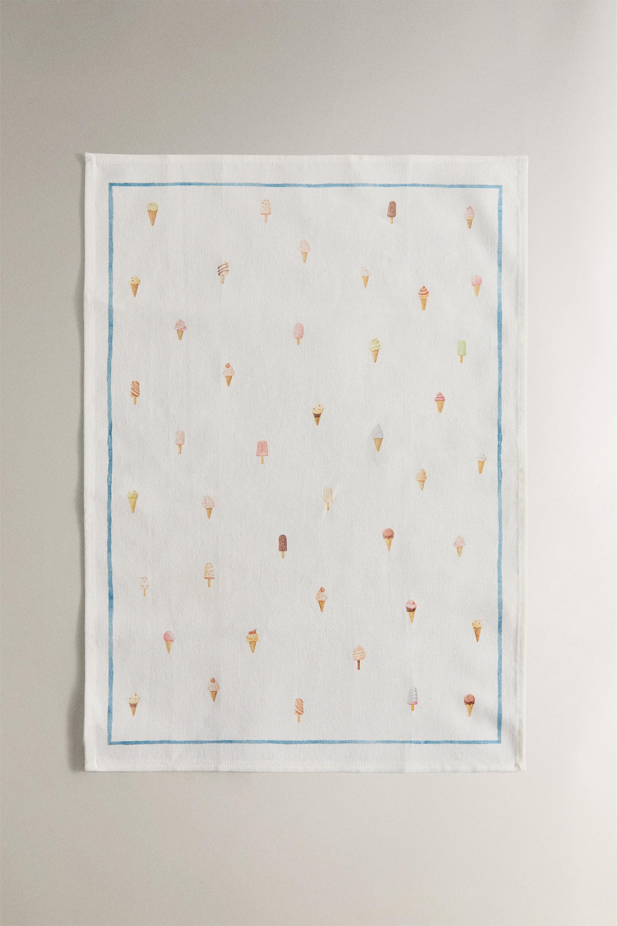 SET OF ICE CREAM COTTON KITCHEN TOWELS (SET OF 2)